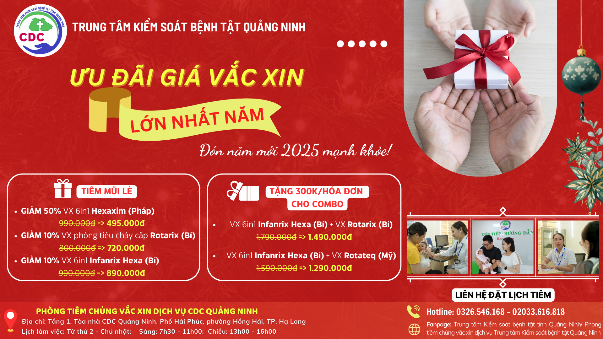 ƯU ĐÃI GIÁ VẮC XIN LỚN NHẤT NĂM TẠI PHÒNG TIÊM CHỦNG VẮC XIN DỊCH VỤ CDC QUẢNG NINH